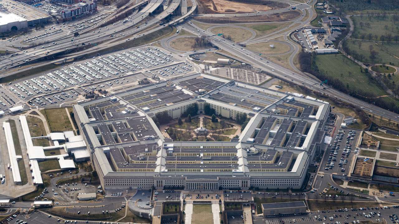 Aerial view of the Pentagon is seen in Washington