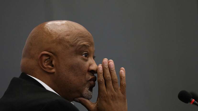 FILE PHOTO: Former Deputy Finance Minister Mcebisi Jonas gestures ahead of the Judicial Commission of Inquiry probing state capture in Johannesburg