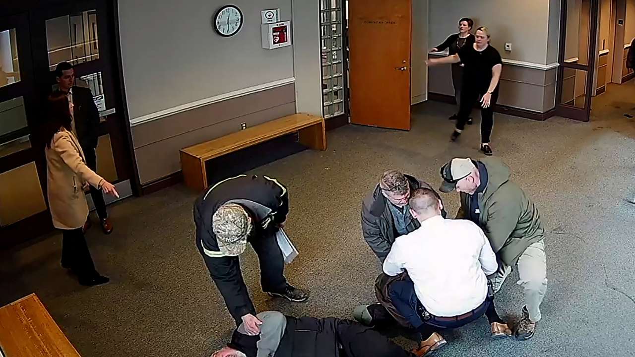 A Venezuelan man is tackled inside a New Hampshire courthouse by federal agents