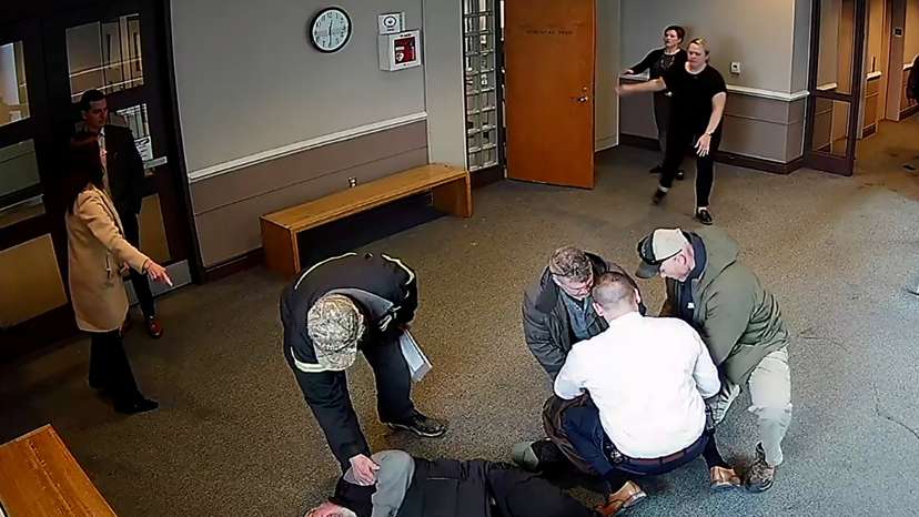 A Venezuelan man is tackled inside a New Hampshire courthouse by federal agents