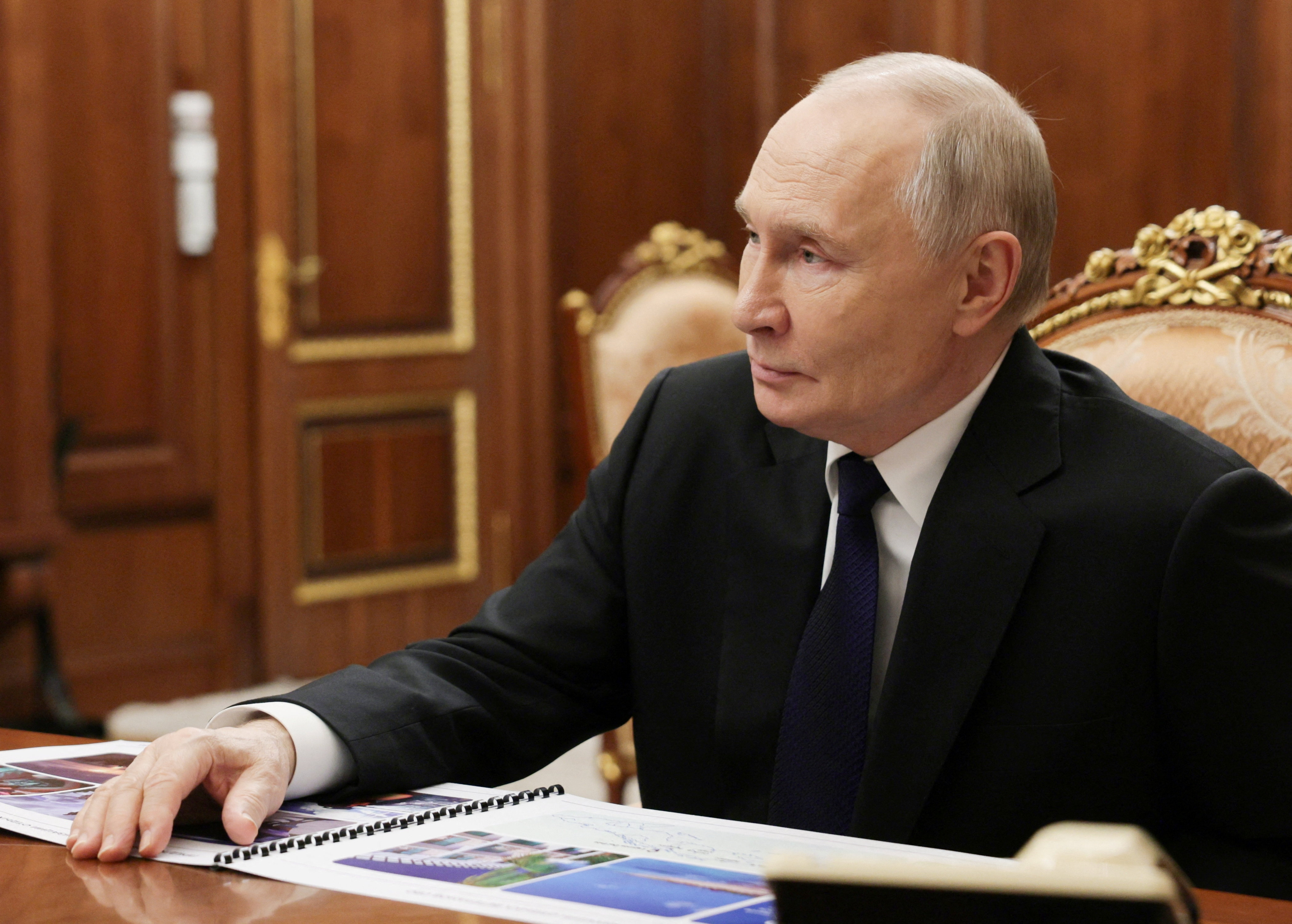 Russia's President Putin meets Chair of Defenders of Fatherland Foundation Tsivileva in Moscow