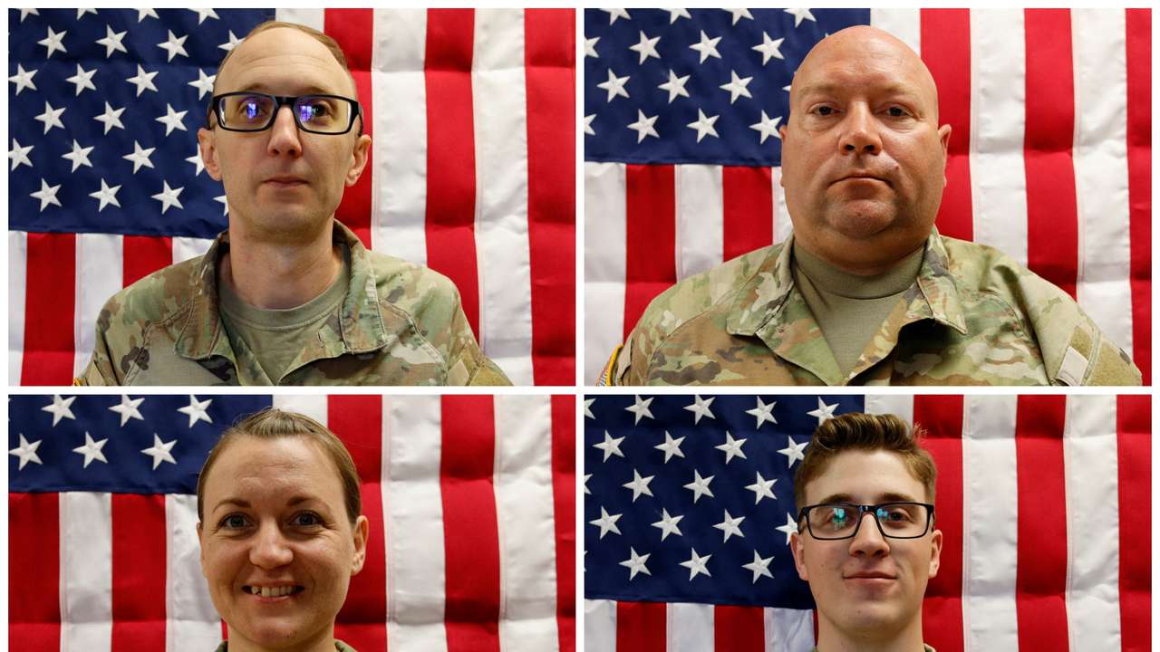 A combination image of undated photos of U.S. soldiers killed in Kuwait on March 1