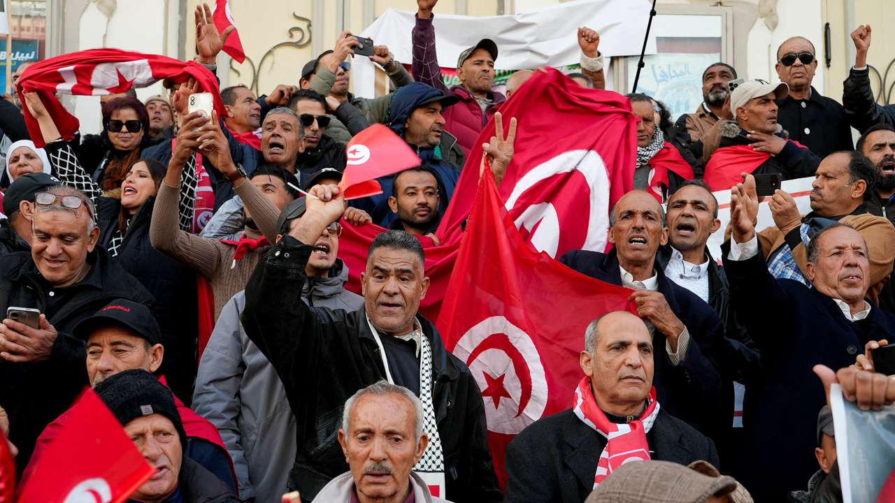 Supporters of Tunisia’s Saied rally amid deepening political divisions