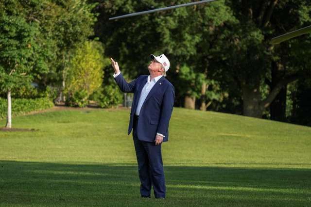 U.S. President Donald Trump arrives at the White House in Washington