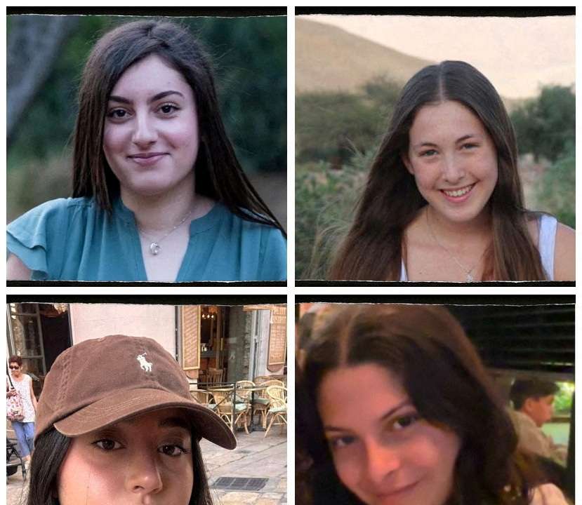 A combination picture shows Israeli hostages Karina Ariev, Naama Levy, Liri Albag and Daniela Gilboa