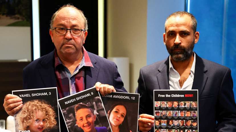 FILE PHOTO: Relatives of Hamas hostages attend an event held by Academy of the Konrad Adenauer Foundation, in Berlin