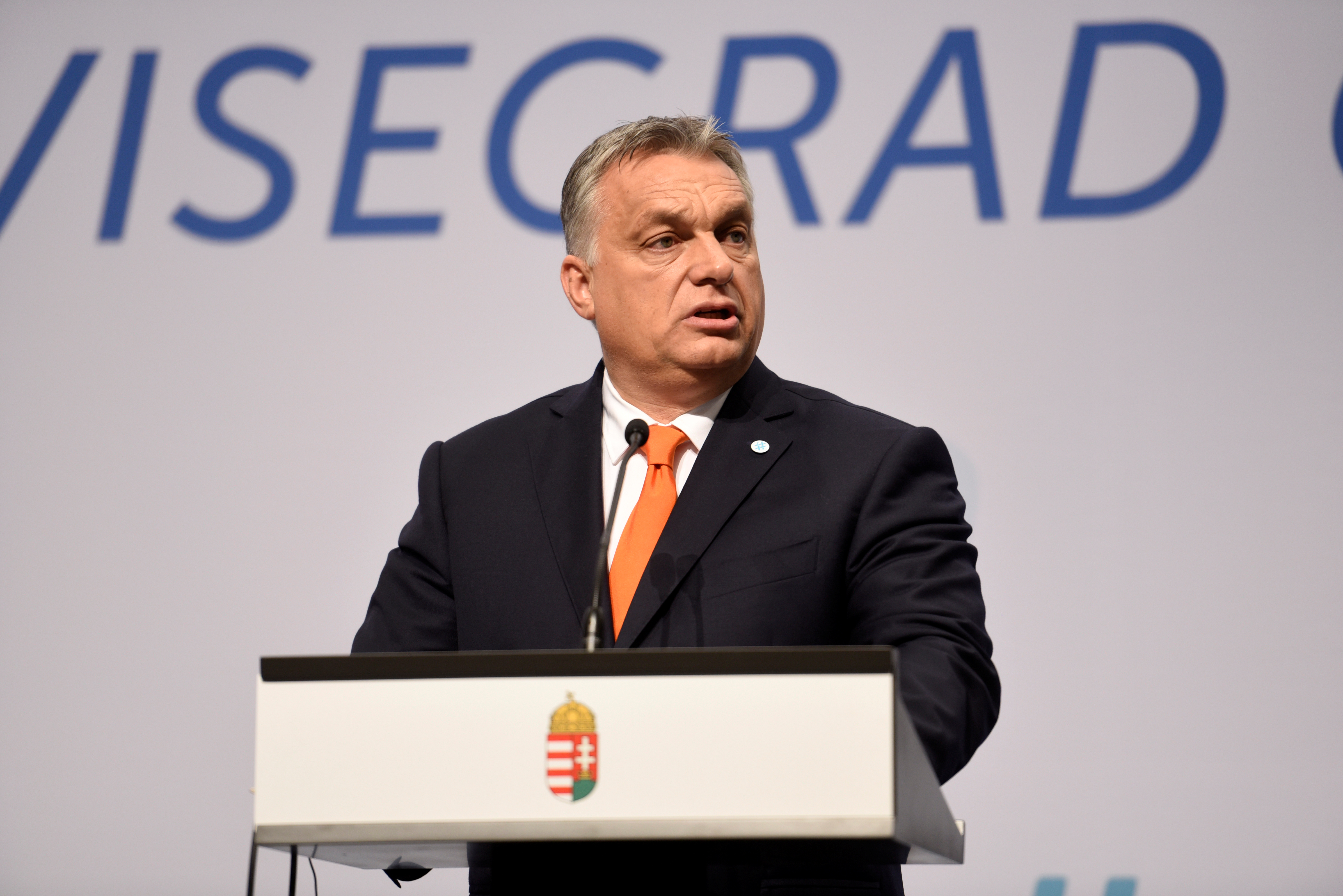 Prime Minister of Hungary Orban attends a news conference in Budapest