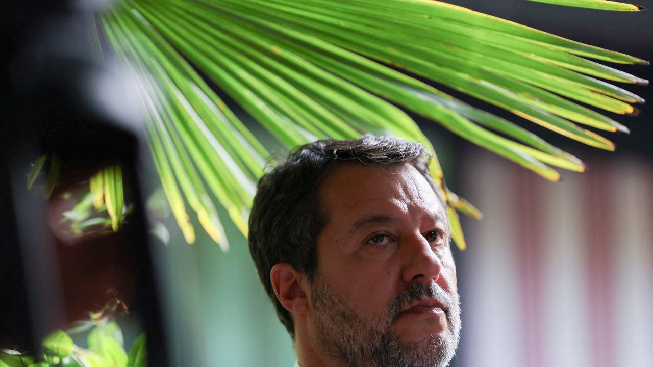 Italian Infrastructure Minister Matteo Salvini attends an event in Milan