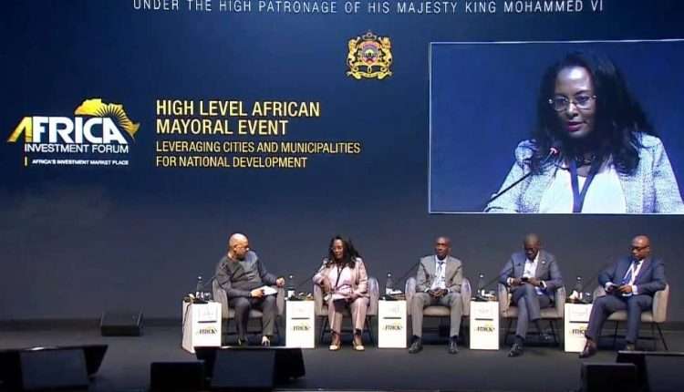 Addis Ababa mayor, Adanech Abiebie with the panel at the High Level Mayoral Event in Morocco