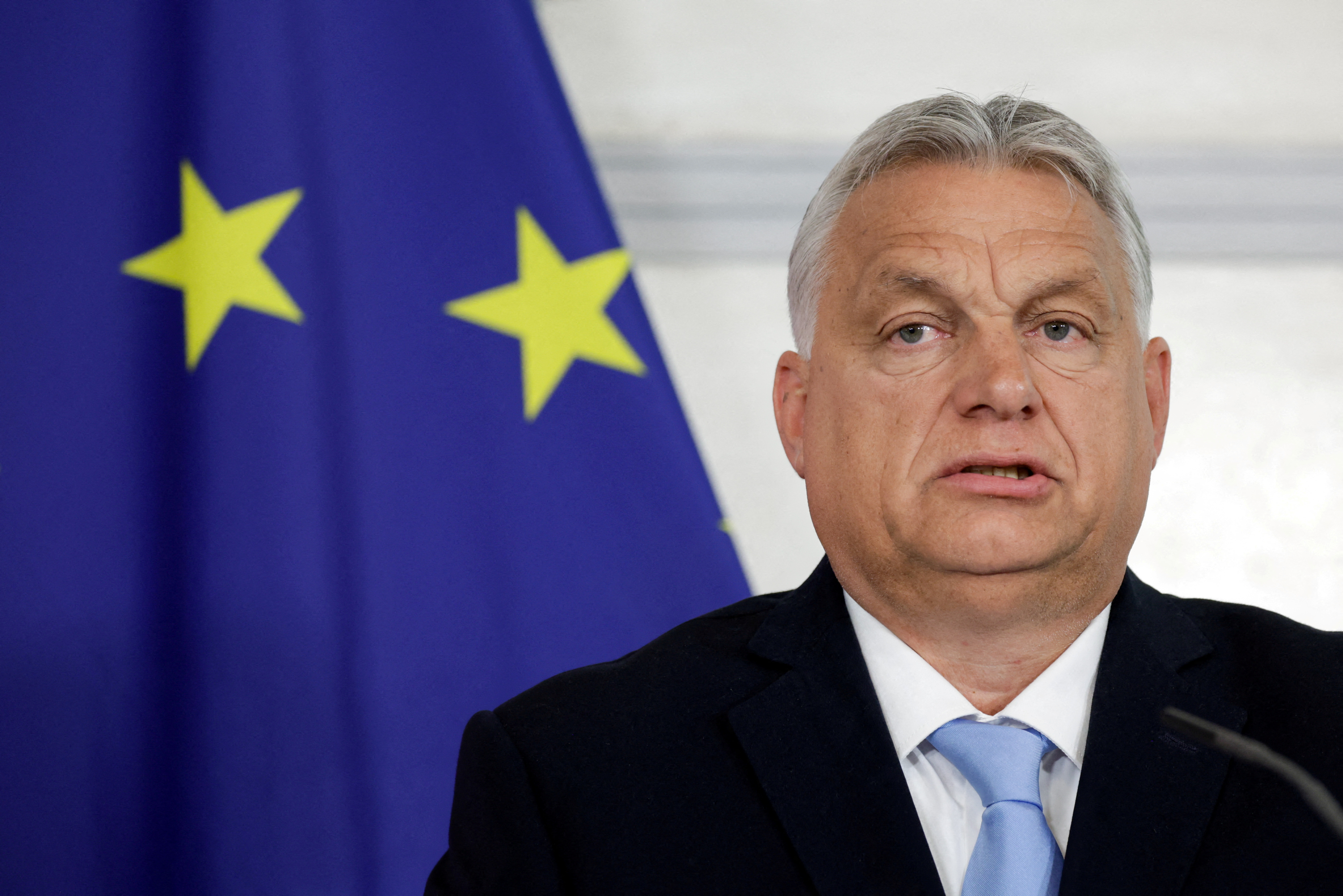FILE PHOTO: Leaders of Austria, Hungary and Serbia hold a press conference in Vienna