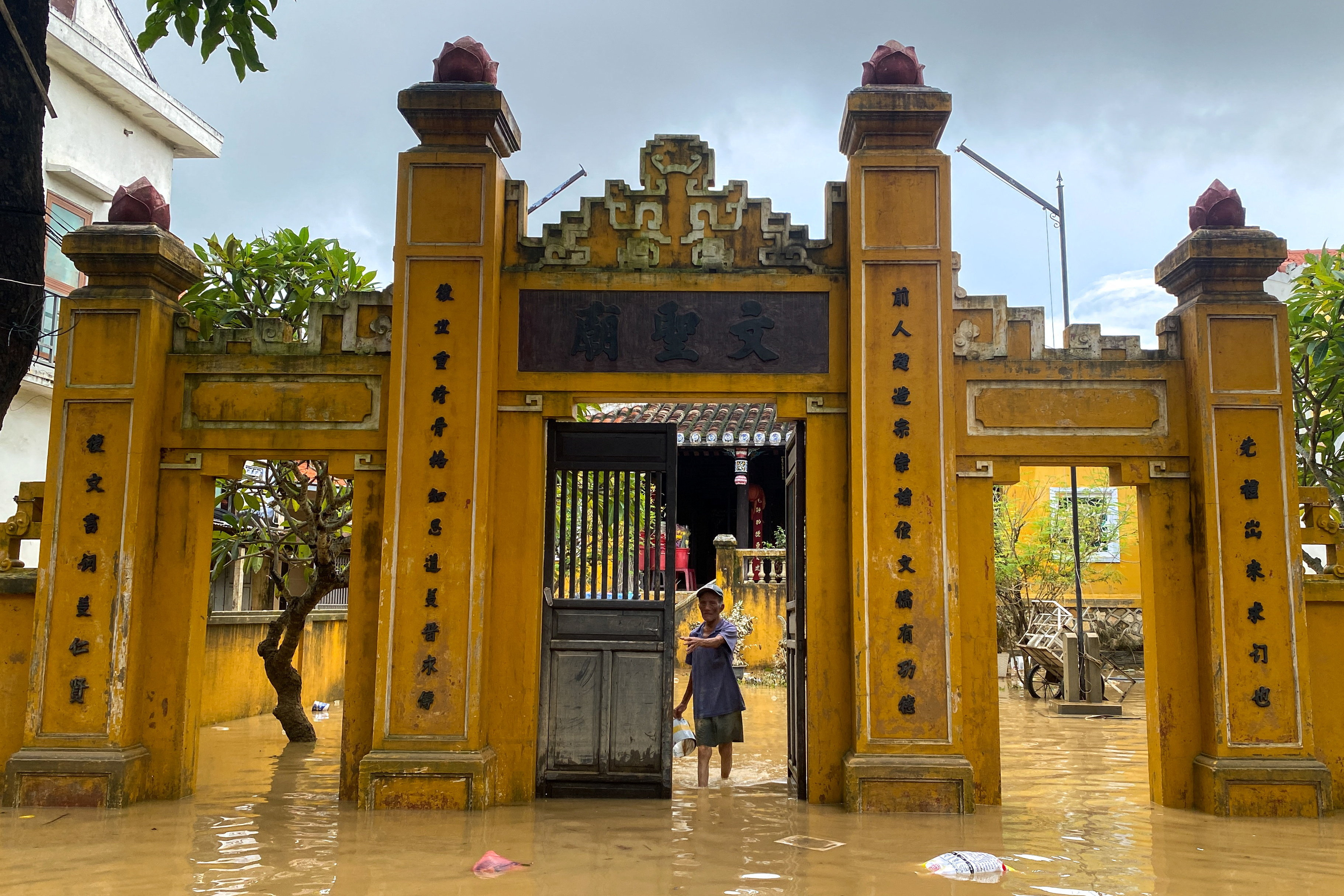 Floods triggered by record levels of rainfall in Hoi An, Vietnam