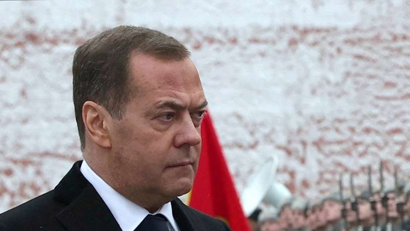 Russia's Deputy head of the Security Council Medvedev marks Army Day