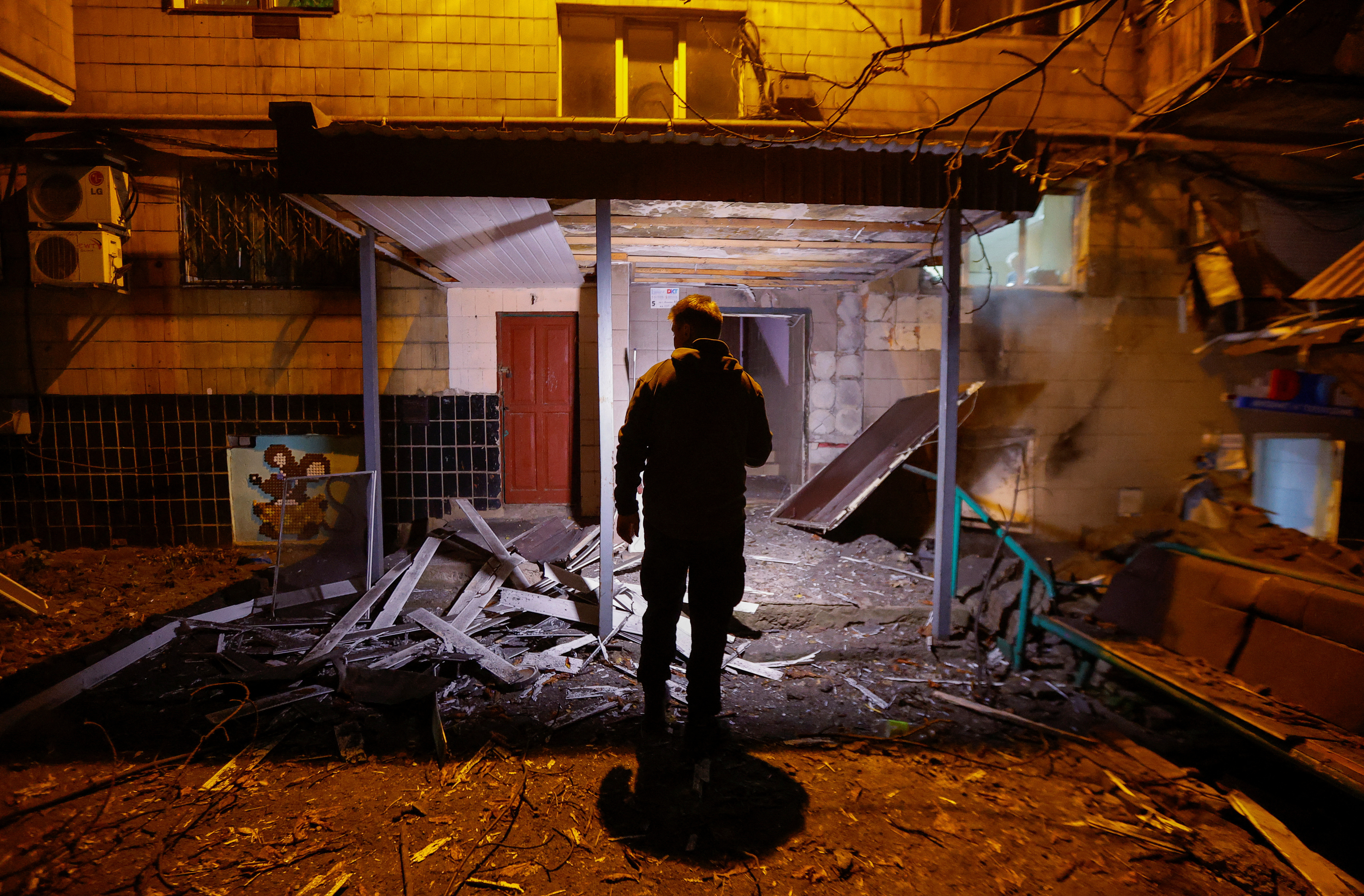 Aftermath of recent shelling in Donetsk