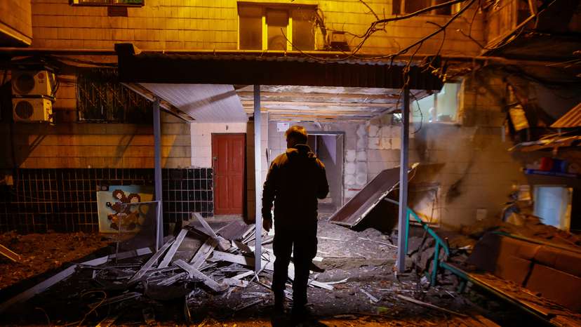 Aftermath of recent shelling in Donetsk