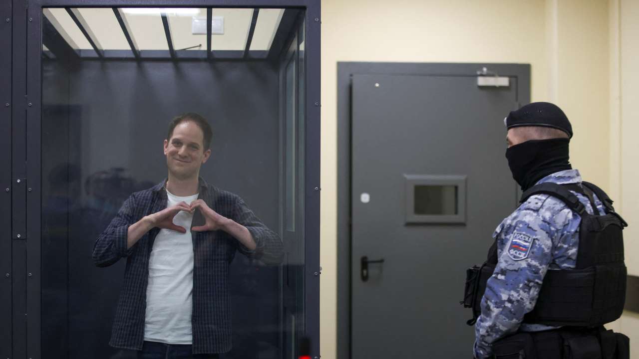 Wall Street Journal reporter Evan Gershkovich appears in court