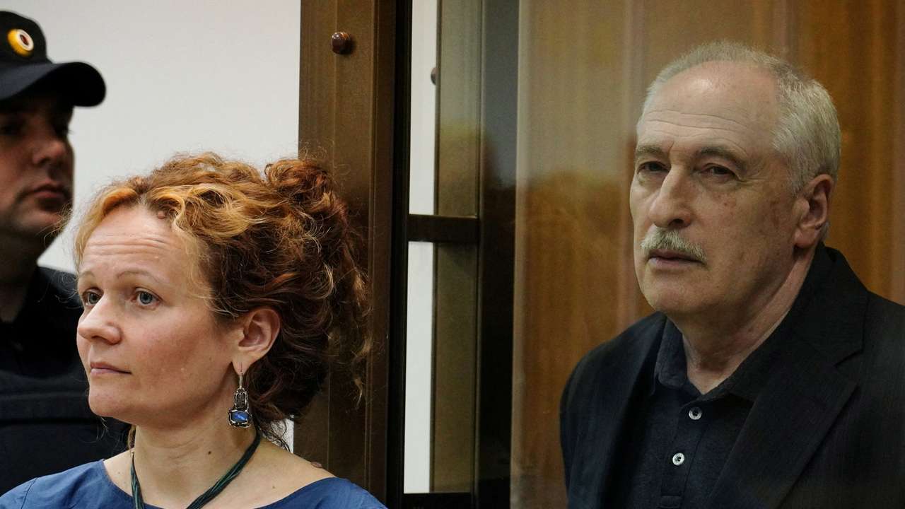 Russian physicist Valery Golubkin, accused of treason, attends a court hearing in Moscow