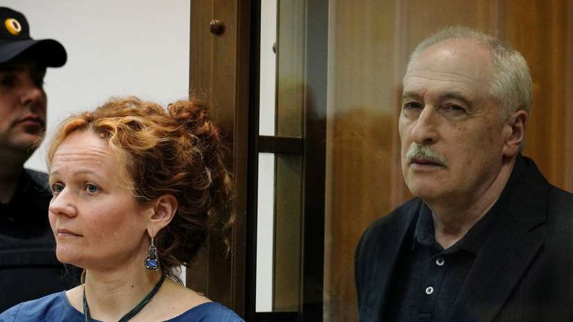 Russian physicist Valery Golubkin, accused of treason, attends a court hearing in Moscow