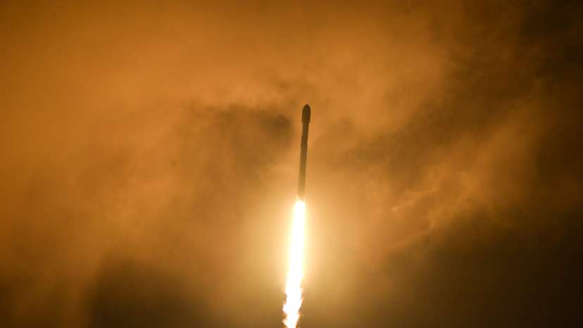 A SpaceX Falcon 9 rocket lifts off from Kennedy Space Center Tuesday, Dec. 31, 2024. The rocket is carrying 21 Starlink