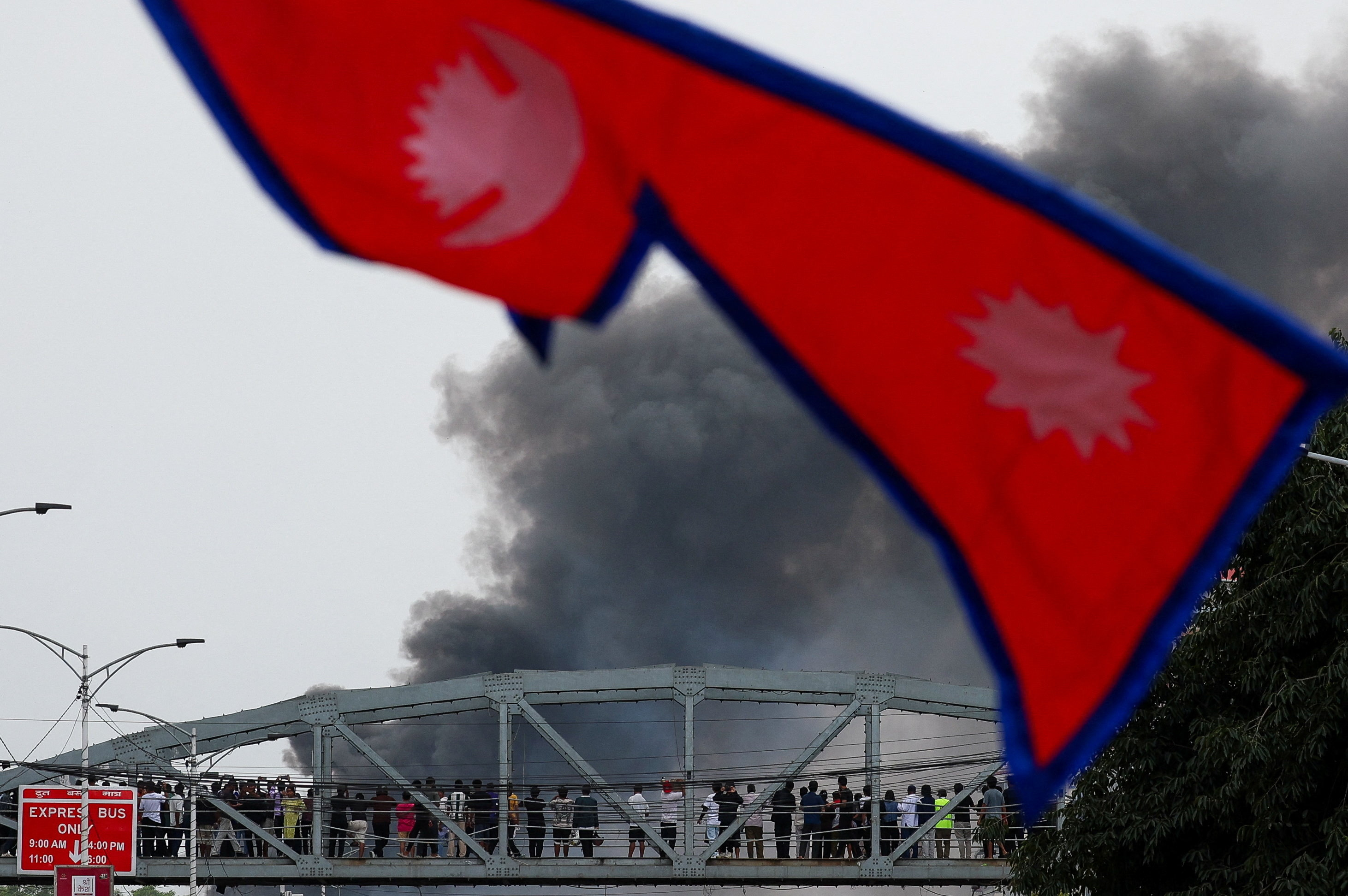 Protest against Monday's killing of 19 people after anti-corruption protests, in Kathmandu