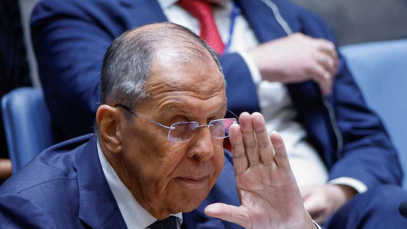 Russian Foreign Minister Sergei Lavrov chairs a meeting of the United Nations Security Council in New York