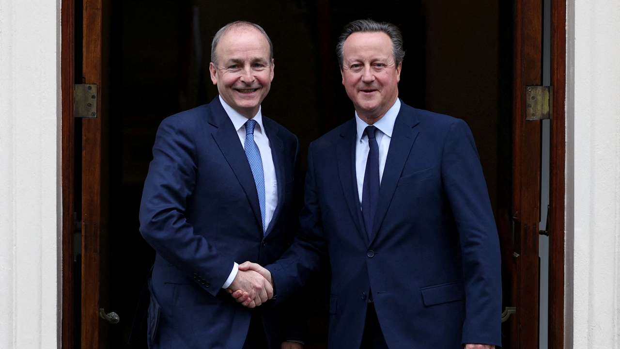 FILE PHOTO: Britain's Foreign Secretary David Cameron meets Ireland's Deputy Prime Minister and Foreign Minister Micheal Martin in London