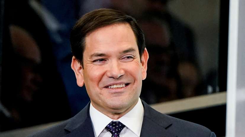 Newly confirmed U.S. Secretary of State Marco Rubio speaks to reporters at the State Department in Washington