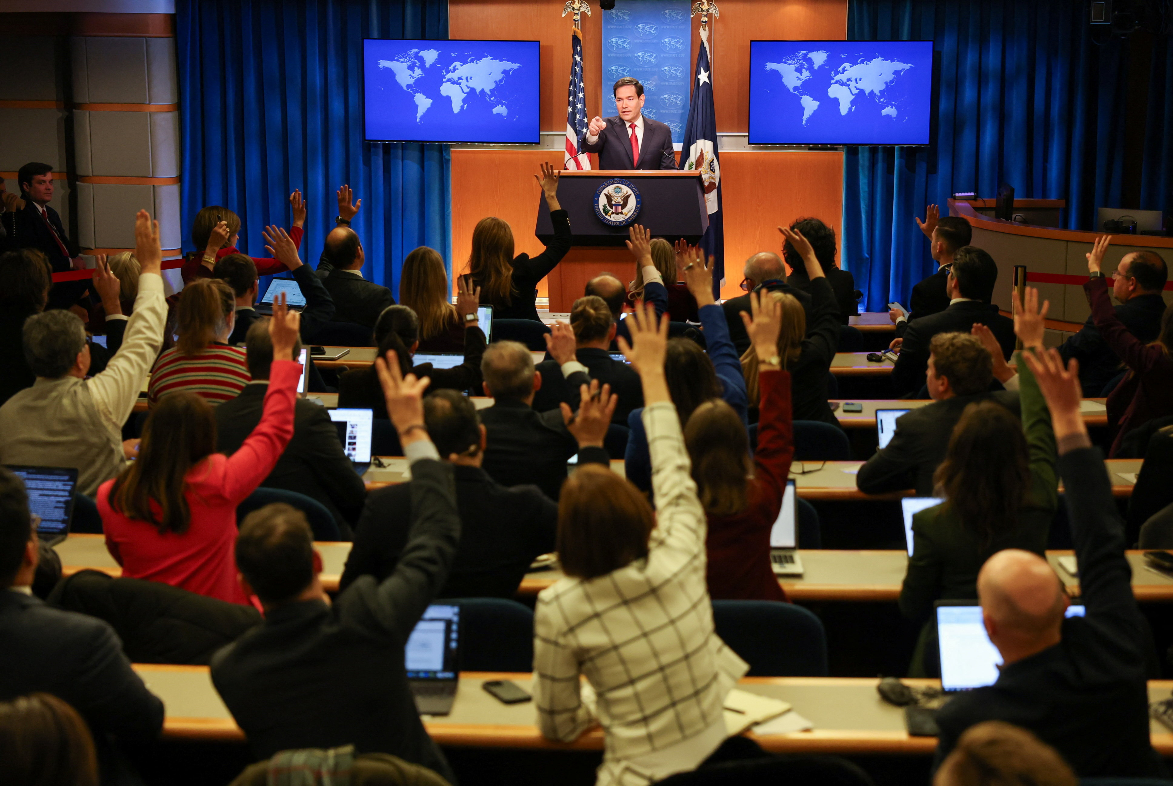 U.S. Secretary of State Rubio holds end-of-year press conference at the State Department in Washington