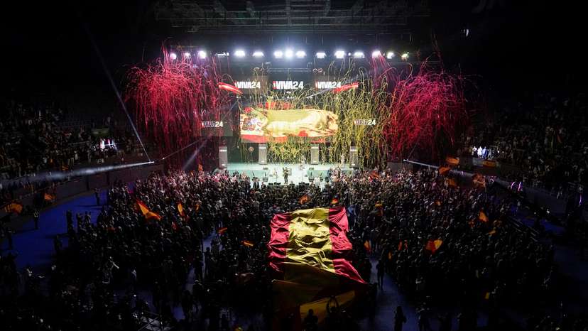 Rally with various far-right leaders organised by Spanish far-right Vox party ahead of the European elections, in Madrid