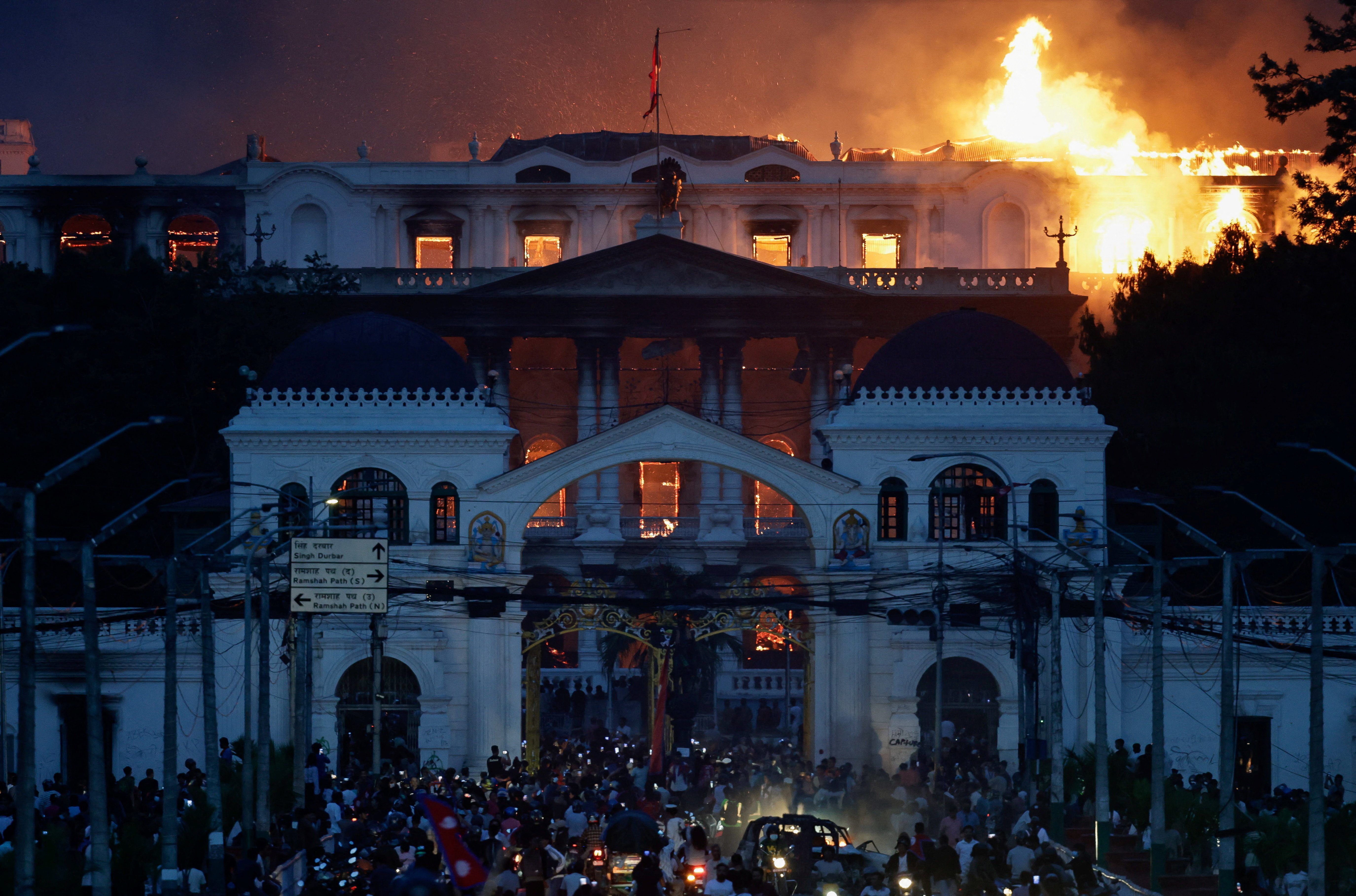 Protest against Monday's killing of 19 people after anti-corruption protests, in Kathmandu