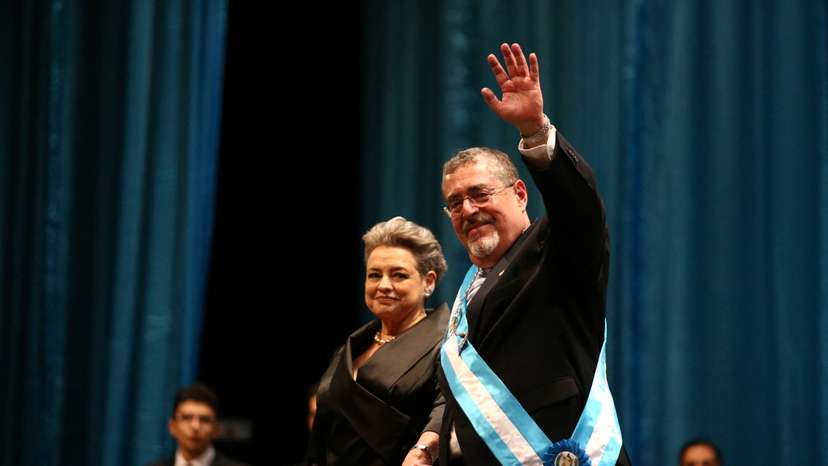 Bernardo Arevalo takes the oath of office as Guatemala's President, in Guatemala City