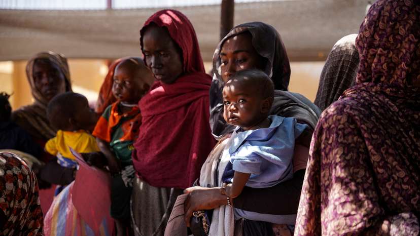 FILE PHOTO: Handout photograph of a woman and baby at the Zamzam displacement camp in North Darfur