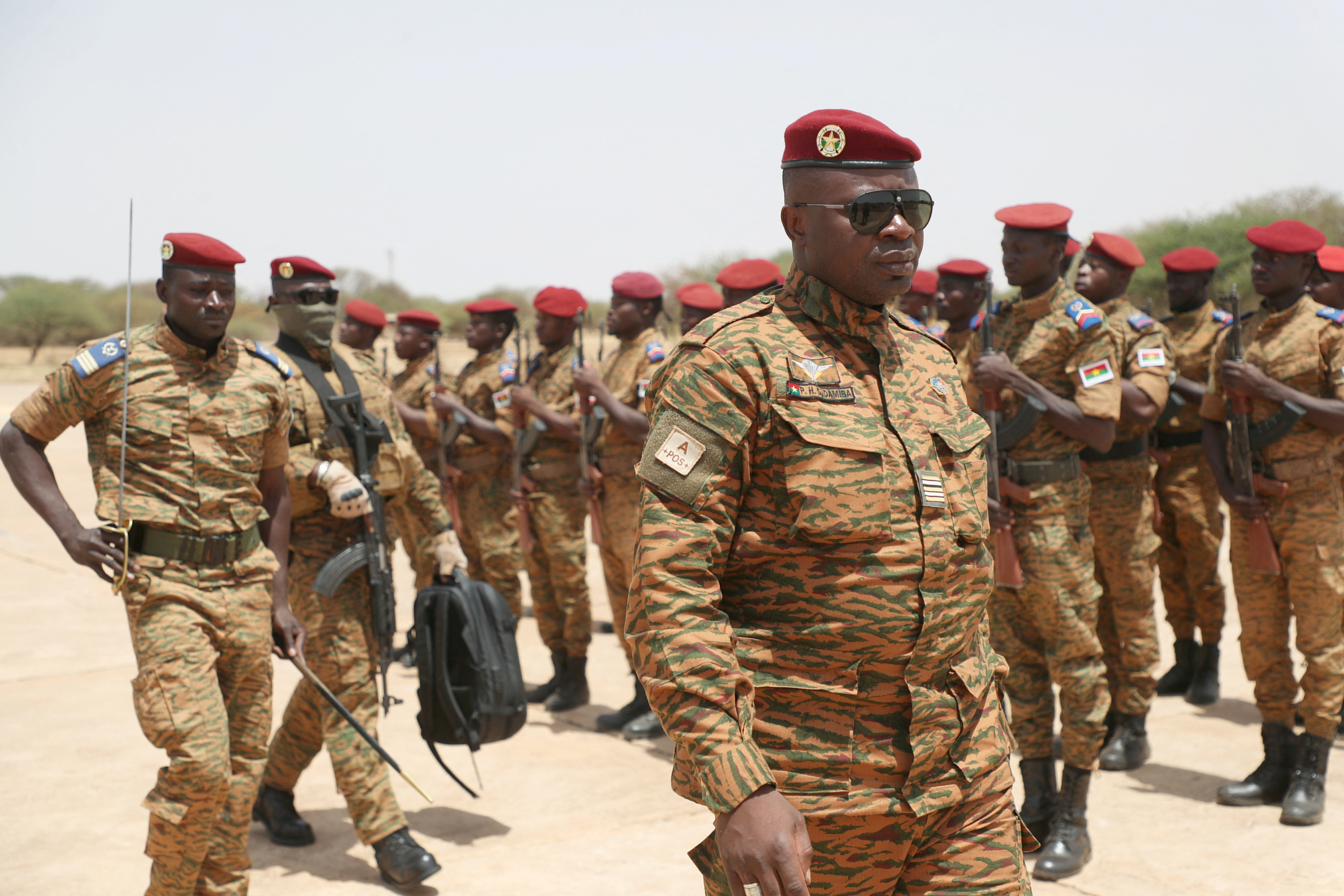 FILE PHOTO: Burkina Faso President Lieutenant Colonel Paul-Henri Damiba visits Seytenga