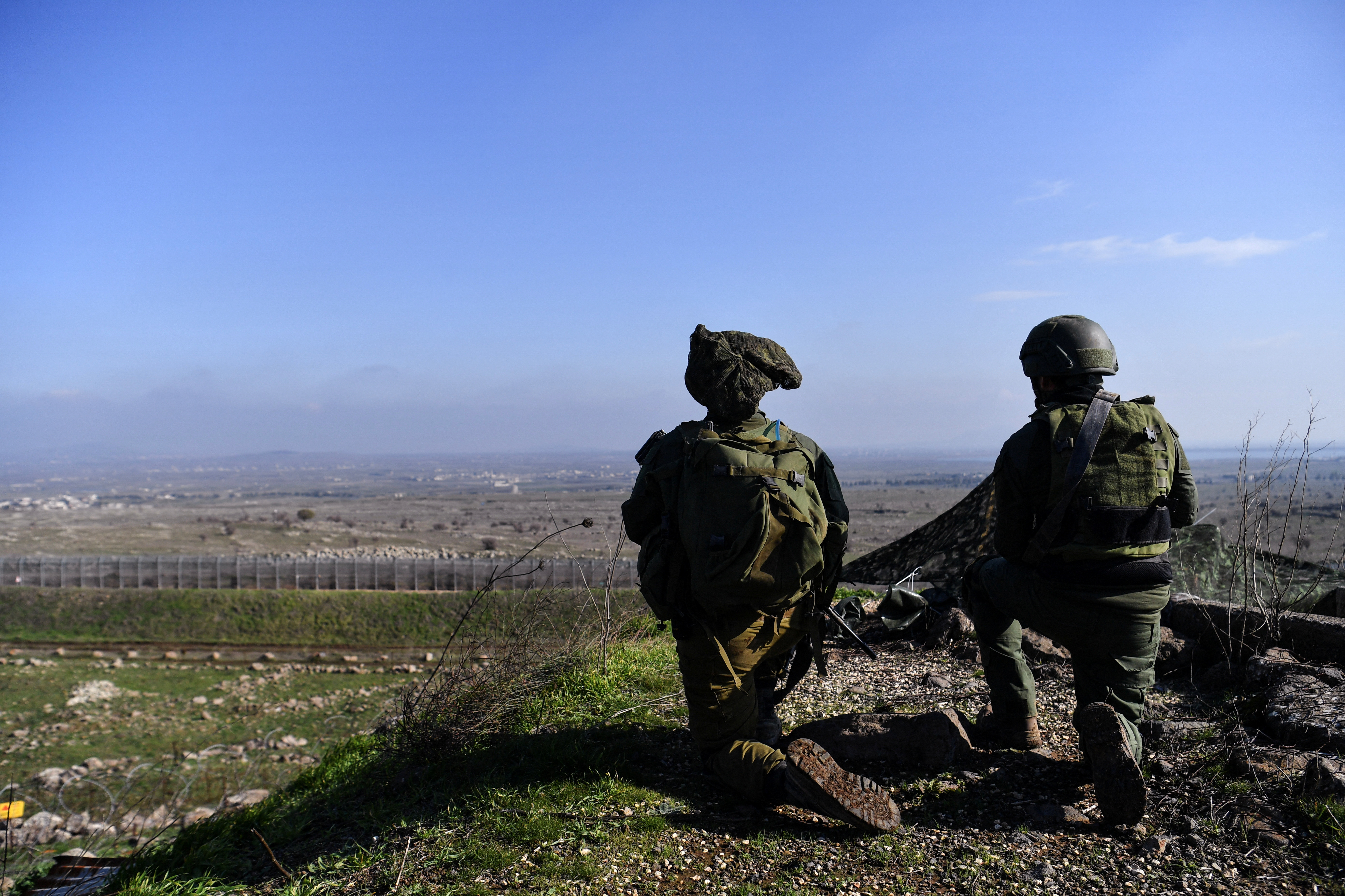 Israeli soldiers operate in Israeli-occupied Golan Heights near border with Syria