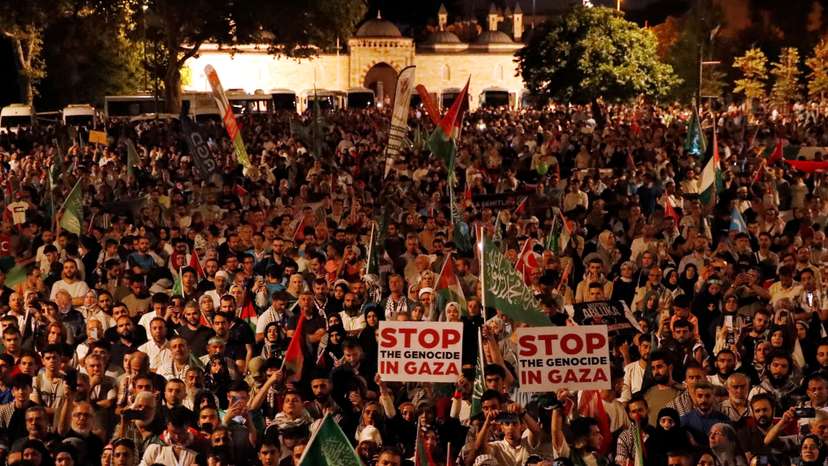 Protest following the assassination of Hamas leader Ismail Haniyeh in Iran, in Istanbul