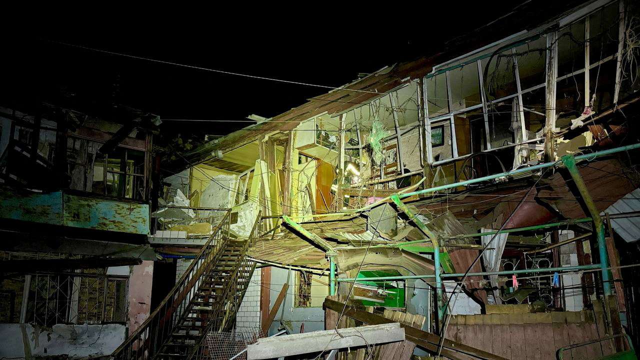 Aftermath of a Russian drone strikes in Odesa