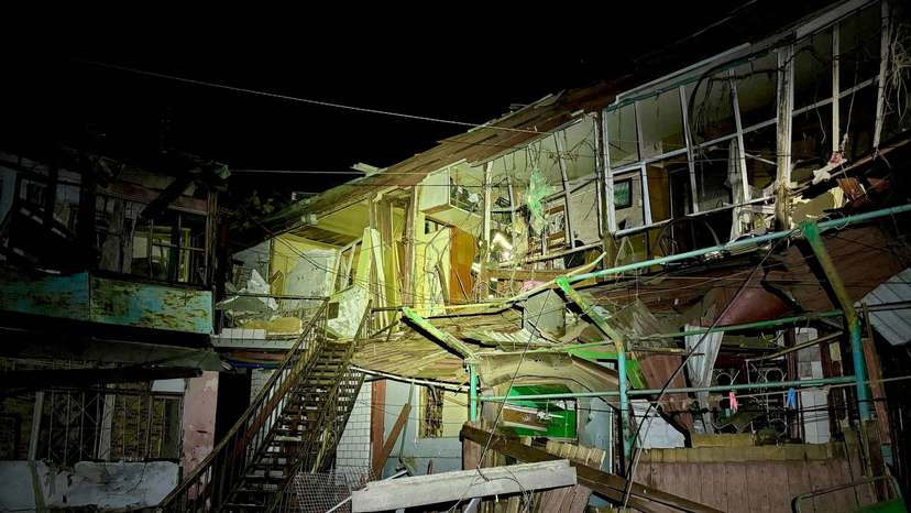 Aftermath of a Russian drone strikes in Odesa