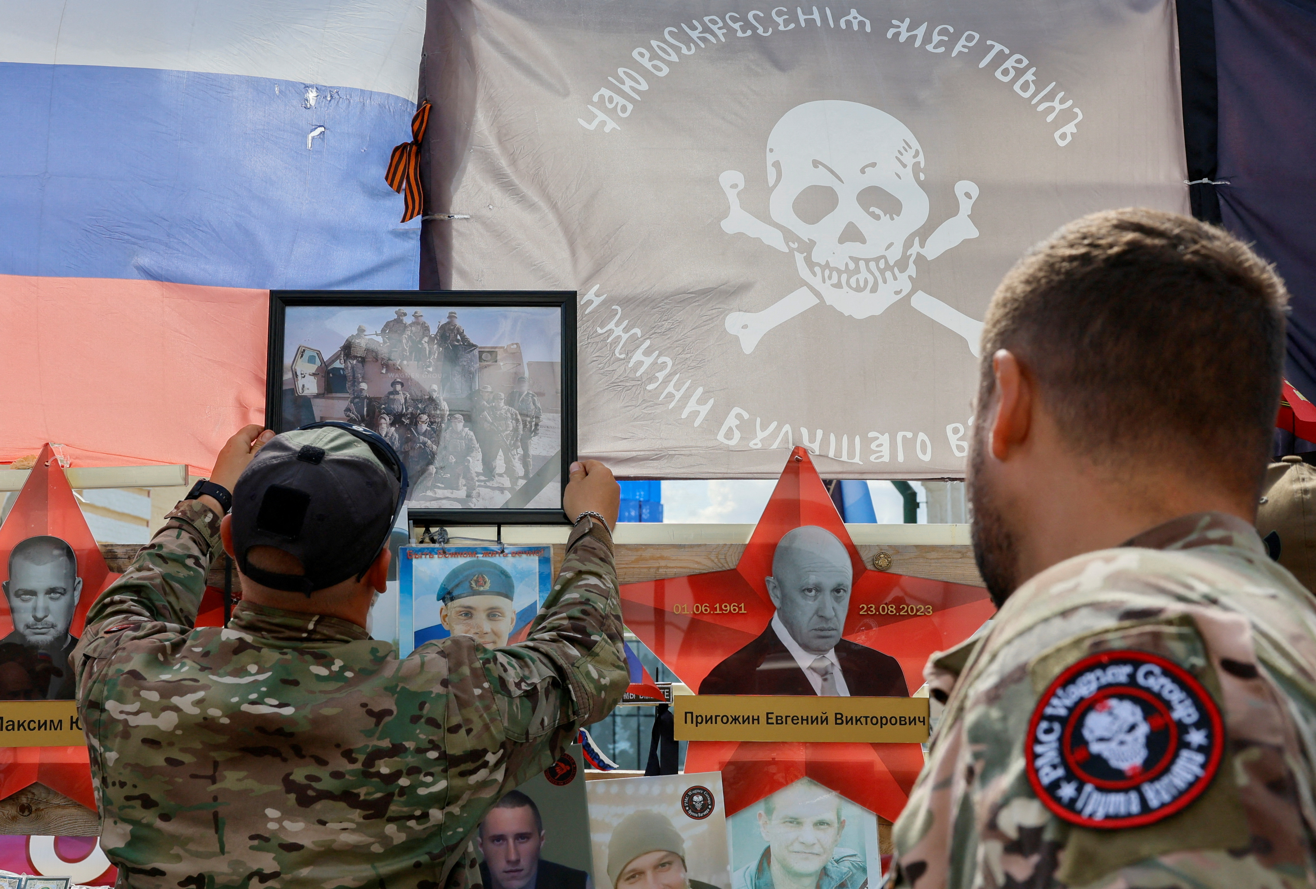 FILE PHOTO: People in Moscow pay tribute to Wagner mercenaries killed in Mali