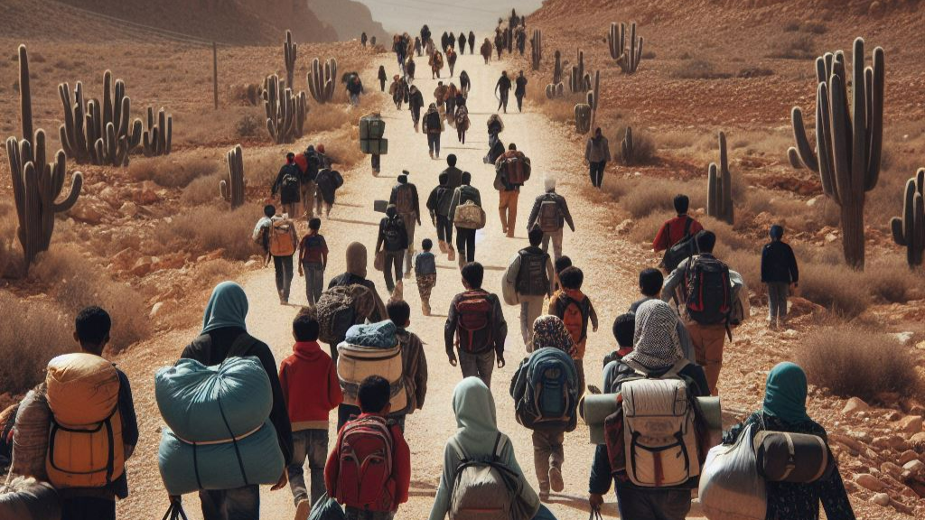 AI image of African refugees