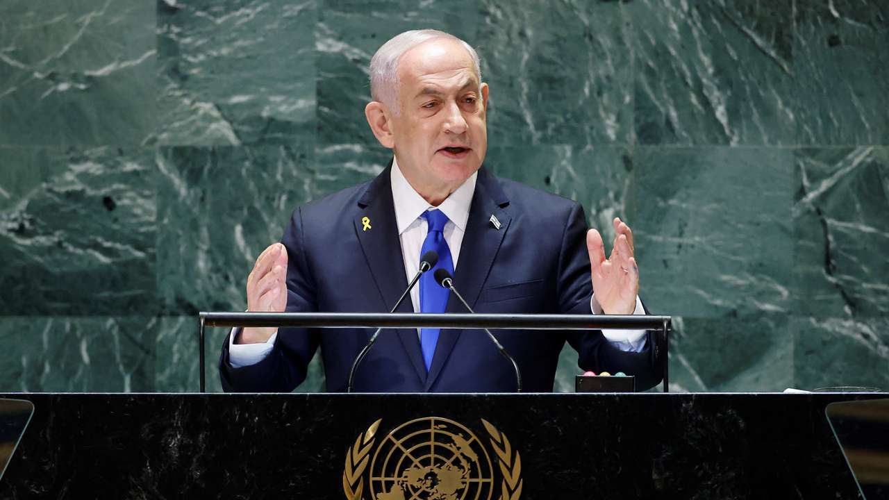 FILE PHOTO: World leaders take part in the 79th annual U.N. General Assembly high-level debate