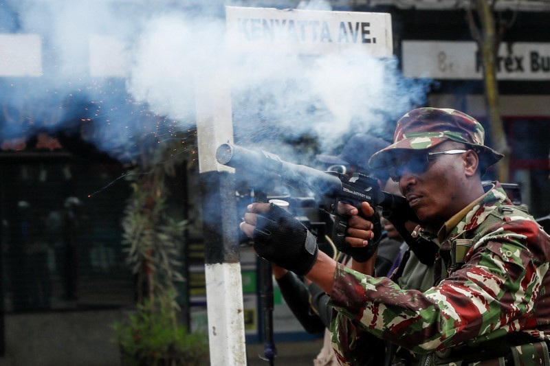 Pro-reform protesters participate in an anti-government demonstration, in Kenya