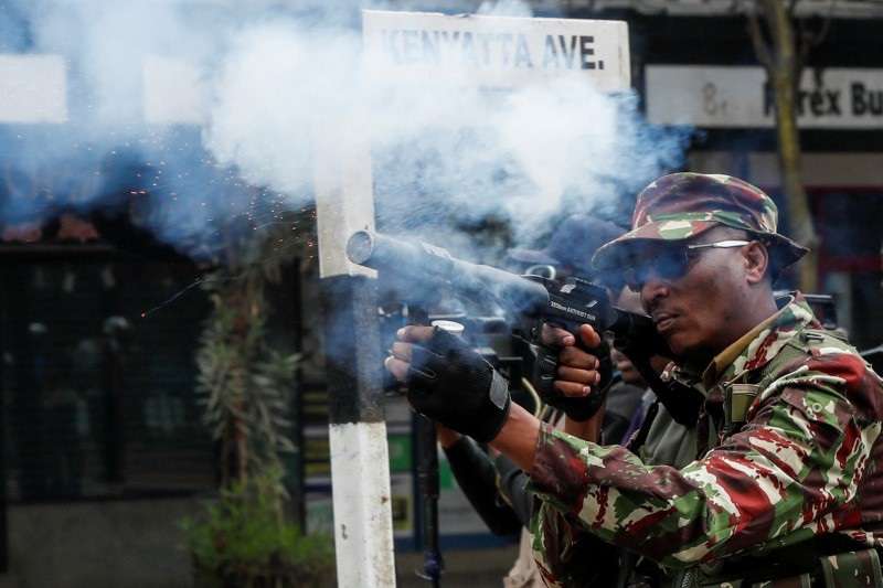 Pro-reform protesters participate in an anti-government demonstration, in Kenya