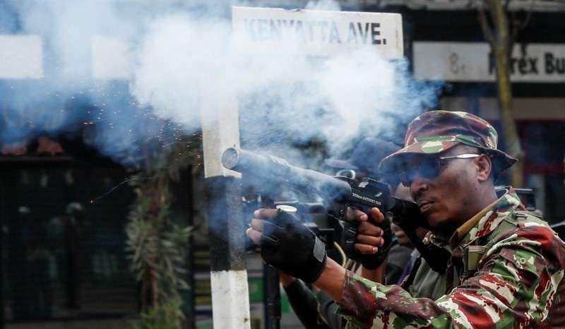 Pro-reform protesters participate in an anti-government demonstration, in Kenya