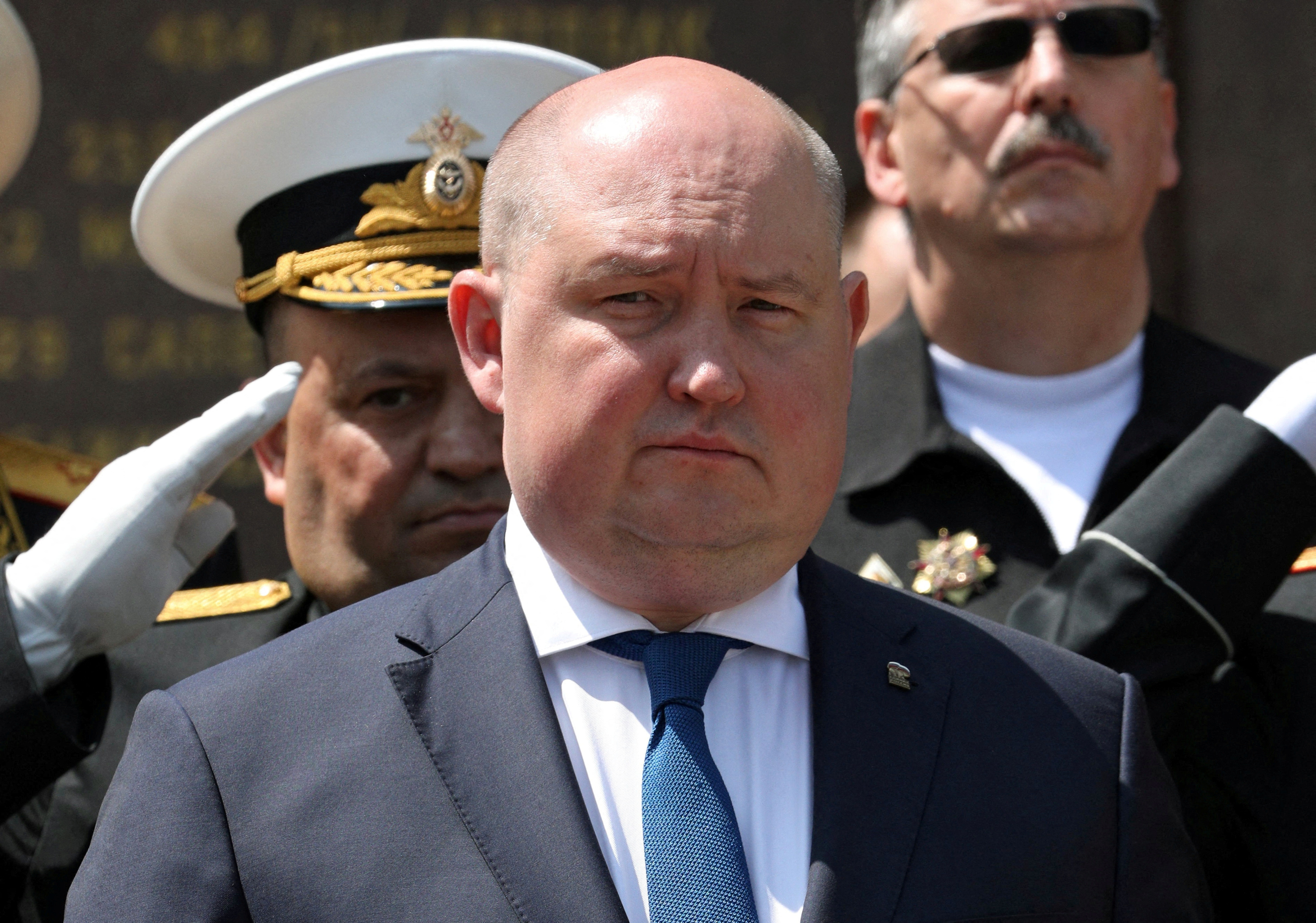 FILE PHOTO: Governor of Sevastopol Mikhail Razvozhayev attends a ceremony marking the 240th anniversary of Russia's Black Sea Fleet in Sevastopol