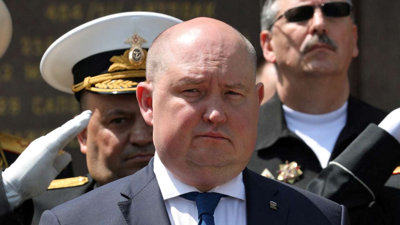 FILE PHOTO: Governor of Sevastopol Mikhail Razvozhayev attends a ceremony marking the 240th anniversary of Russia's Black Sea Fleet in Sevastopol