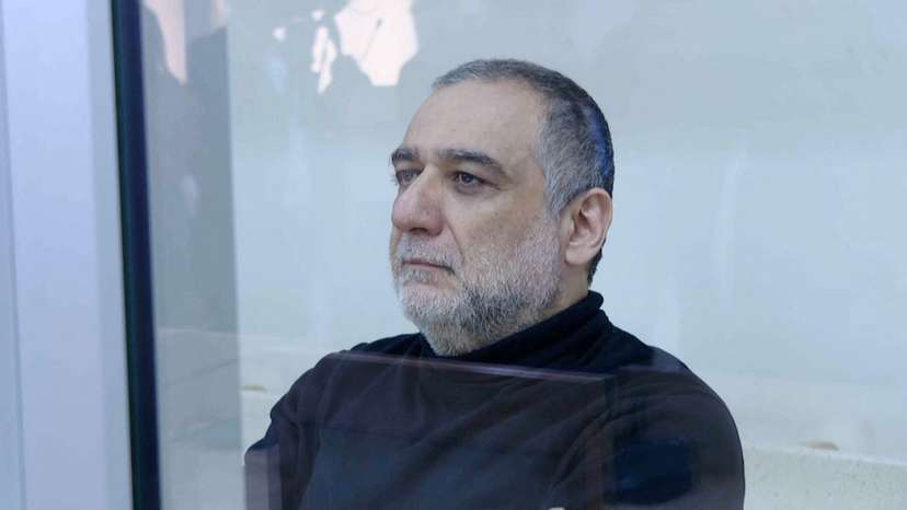 Former Karabakh official Ruben Vardanyan attends a court hearing in Baku