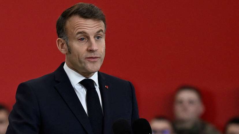 French President Emmanuel Macron visits the Istres military air force base
