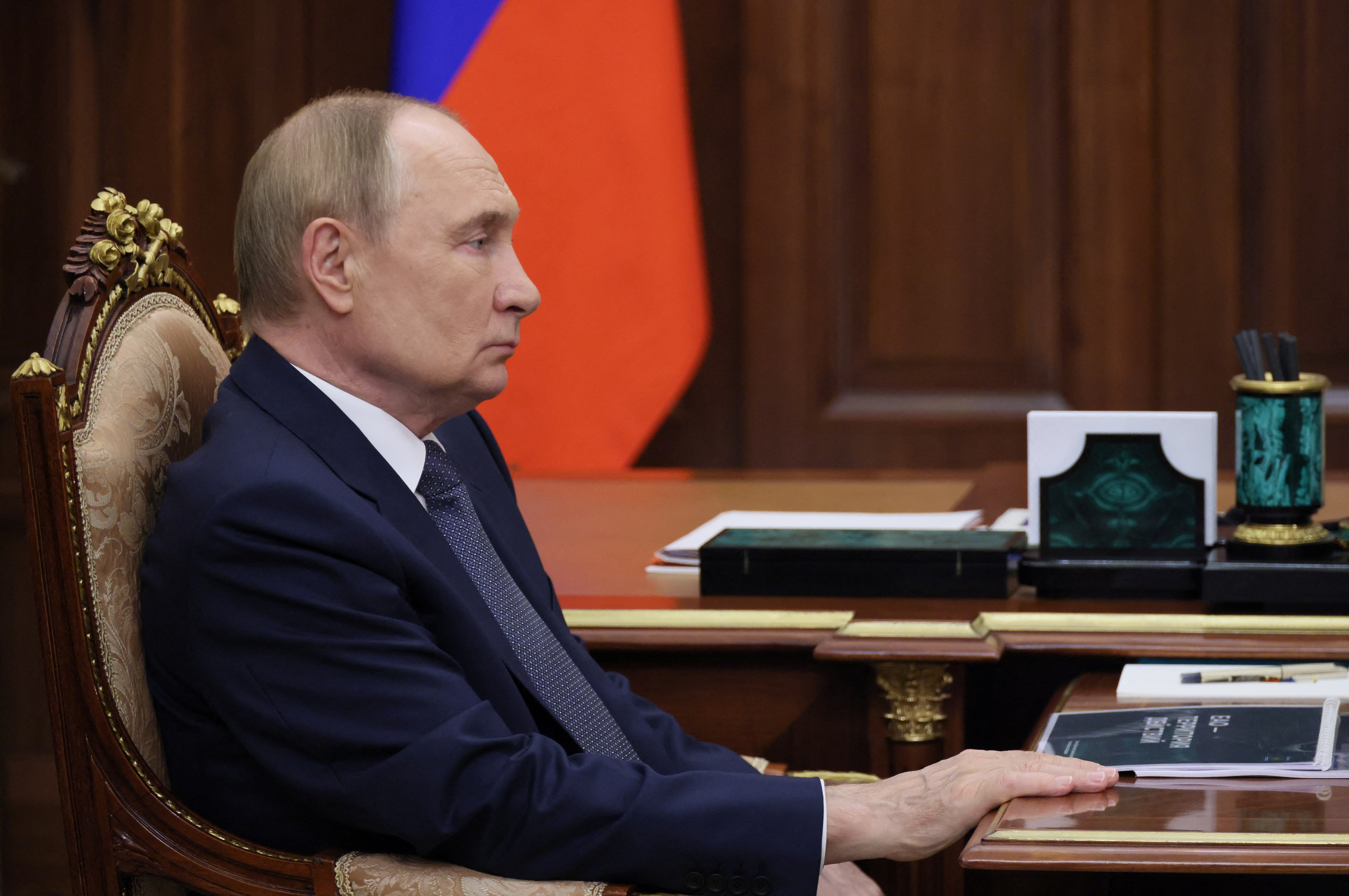 Russian President Putin attends a meeting in Moscow