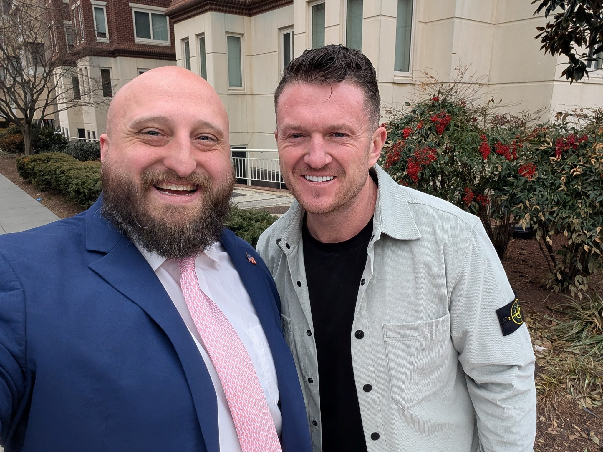 British anti-Islam activist Tommy Robinson visits the U.S. State Department in Washington