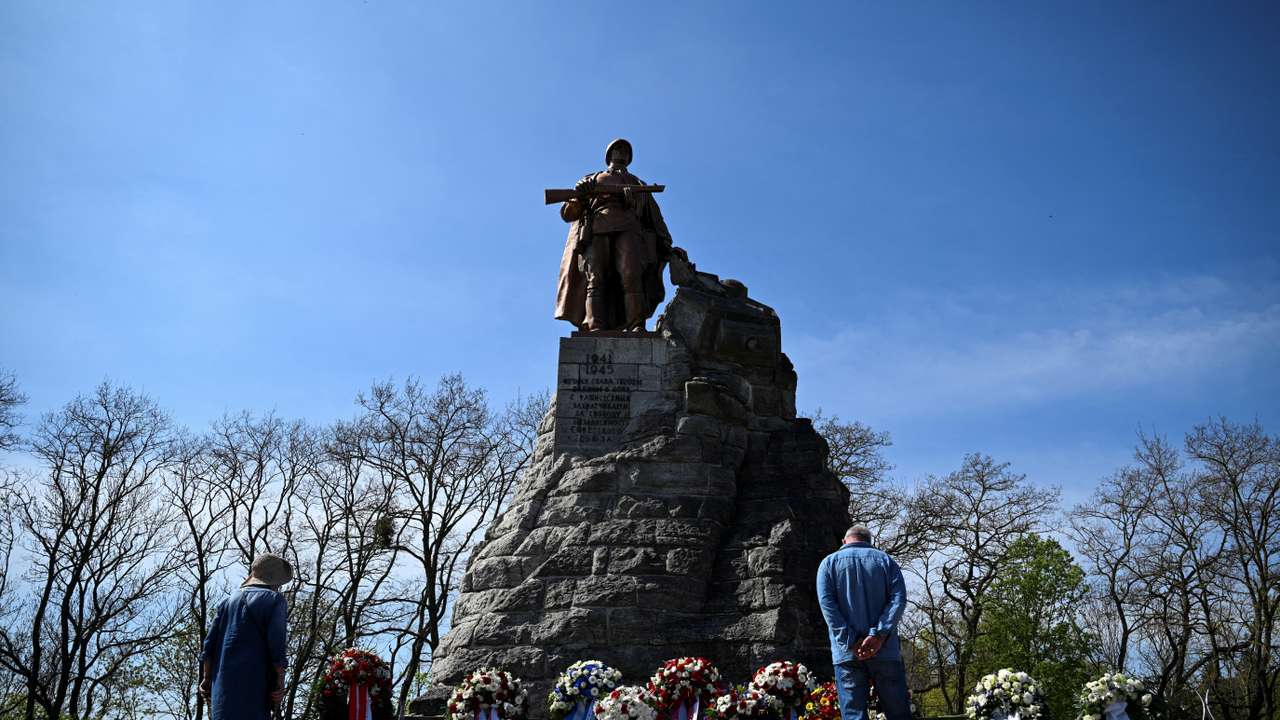 Commemoration of the Battle of the Seelow Heights to mark the 80th anniversary of the end of World War Two in Seelow