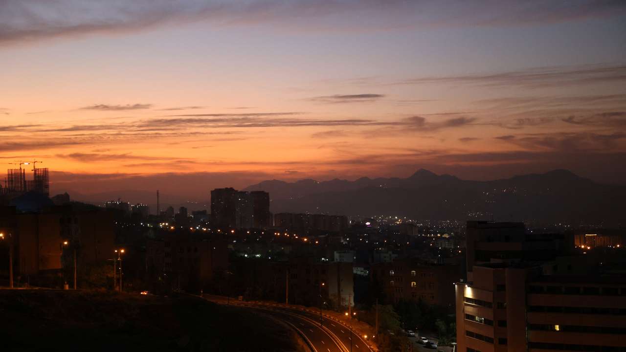 A general view of Tehran after several explosions were heard, in Tehran